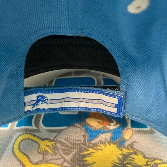 NFL Blue and Cream Lions Hat Structured Cap - Picture 2 of 3